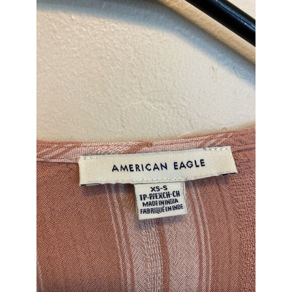 American Eagle Pink Striped Open Loose Kimono Style Shawl Size XS/S - Picture 2 of 9